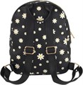 Jessica Simpson Дамский мини-рюкзак из водоотталкивающей веганской кожи для работы и путешествий (чёрные ромашки) 10022468