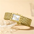 Golden Hour Женские золотые наручные часы в винтажном стиле с прямоугольным циферблатом и регулируемым браслетом 11106815