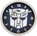 Accutime Качественные настенные часы Transformers с хромированной эмблемой Автобота, бело-синие, пластик 11051321