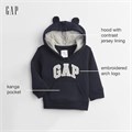 Детская худи GAP с логотипом, 100% хлопок, удобная модель с капюшоном и застежкой на молнии 10022756