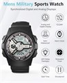Beeasy Мужские водонепроницаемые армейские часы с четырьмя будильниками, секундомером, двойным временем и аналогово-цифровым дисплеем 11048056