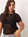 Кружевной укороченный топ ASOS Curve с коротким рукавом и облегающим силуэтом 11010638