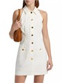Мини-платье без рукавов Roxanne от Veronica Beard из льняной смеси с воротником и пуговицами 10042740