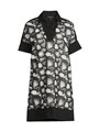 Платье-рубашка Ming Wang с геометрическим кружевным узором и короткими рукавами, Mixed-Media Lace 11009714