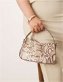 Accessorize Сумка из экокожи с змеиной фактурой бежевого цвета, 15x23x7 см, с верхней ручкой и молнией 11040797