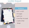 Kate Spade New York Недатированный еженедельный планер на подставке, 21,9 x 15,9 см, в спиральной обложке, стильный дизайн с улыбкой 11081461