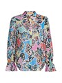Цветочная блузка Lacey Rainbow Oasis от Milly с длинными рукавами, 100% полиэстер 11013618