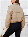 Женская укороченная стеганая куртка-пуховик Gihuo с длинными рукавами, стойкой и полной молнией 10022723