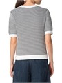 Короткий свитер Akris punto с контрастными полосами, круглым вырезом и из 100% хлопка 11011133