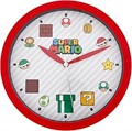 Accutime Настенные часы с иконами из игры Super Mario Bros, красно-белые, пластиковые, работающие от батареек 11092461