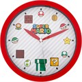 Accutime Настенные часы с иконами из игры Super Mario Bros, красно-белые, пластиковые, работающие от батареек 11092461