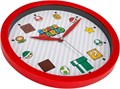 Accutime Настенные часы с иконами из игры Super Mario Bros, красно-белые, пластиковые, работающие от батареек 11092461