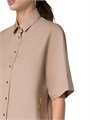 Блуза оверсайз из хлопкового поплина Akris Punto с воротником-стойкой и карманами на молнии 11018675