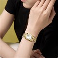 Golden Hour Женские кварцевые часы с прямоугольным циферблатом, золотым корпусом из нержавеющей стали и браслетом с пятью звеньями 11054646