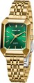 Golden Hour Женские кварцевые часы с прямоугольным циферблатом, золотым корпусом из нержавеющей стали и браслетом с пятью звеньями 11054646