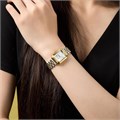 Golden Hour Женские кварцевые часы с прямоугольным циферблатом, золотым корпусом из нержавеющей стали и браслетом с пятью звеньями 11054646
