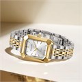 Golden Hour Женские кварцевые часы с прямоугольным циферблатом, золотым корпусом из нержавеющей стали и браслетом с пятью звеньями 11054646