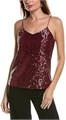 Топ из сетки с V-образным вырезом и линейными пайетками Anne Klein, 95% полиэстер, 5% эластан 11071830