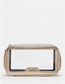 Accessorize Стильная косметичка из прозрачного и золотого материалов, размер 12х22х9 см, с круговой молнией 11040788