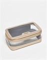 Accessorize Стильная косметичка из прозрачного и золотого материалов, размер 12х22х9 см, с круговой молнией 11040788