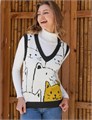 Женский оверсайз свитер-жилет Gihuo с милым принтом кошек, V-образный вырез, без рукавов 10022705