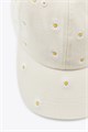 Zara Кепка с визором и цветочной вышивкой из 100% хлопка, регулируемый размер с металлической застёжкой 11039869