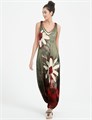 Женский комбинезон Harem Gihuo в стиле бохо с цветочным принтом, открытой спиной и эффектом тай-дай 10022726