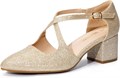 Женские туфли DREAM PAIRS с закрытым носком и застежкой на крест для вечеринок и свадеб на массивном каблуке 11080494