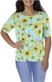 Блузка Anne Klein с цветочным принтом, лодочным вырезом и короткими рукавами, 94% полиэстер, размер XXL 11069322