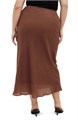 City Chic Юбка-миди Kyra из мятого хлопка с резинкой и разрезом, стильный элемент вашего гардероба 10044555
