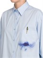 Рубашка из итальянского стрейч-коттона с чернильным принтом от Moschino, с длинными рукавами 11024365