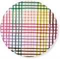Kate Spade New York Прочная меламиновая тарелка для сервировки, диаметр 22,8 см, для кухни и улицы, в радужную клетку 11079437