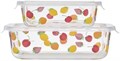 Kate Spade New York Набор стеклянных контейнеров Tutti Fruity для хранения и сервировки, 4 предмета, с фруктовым принтом, подходит для микроволновой печи и посудомоечной машины 11096851
