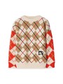 Детский кардиган Burberry с круглым вырезом, 100% шерсть, ромбовидный узор, длинные рукава 11026252