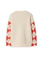 Детский кардиган Burberry с круглым вырезом, 100% шерсть, ромбовидный узор, длинные рукава 11026252