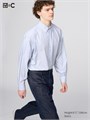 Uniqlo Оверсайз рубашка из 100% хлопка Broadcloth в полоску, непрозрачная, удобная и стильная 11023663