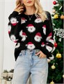 Женский свитер Gihuo с забавным новогодним дизайном Санты, лонгслив, 100% полиэстер 10022738