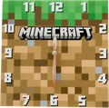 Accutime Настенные квадратные часы в стиле Minecraft с дизайном травяного блока, коричневые и зеленые, пластиковые 11088427