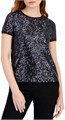 Женская блуза Anne Klein с пайетками и кружевным воротником, 95% полиэстер, 5% эластан 11049192
