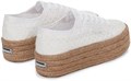Женские кроссовки Superga 2790 Rope Macrame с ромбовидным верхом, белые, высота платформы 4 см, на шнуровке 11097965