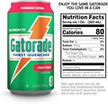 Gatorade Энергетический спортивный напиток со вкусом фруктового пунша, 12 унций, упаковка из 18 банок, 80 калорий 11073272