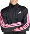 Мужская трековая куртка adidas 3-Stripes из 100% полиэстера с воротником-стойкой и карманами 11044229