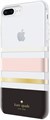 Kate Spade New York Чехол с жесткой конструкцией для iPhone 8 Plus и iPhone 7 Plus, с черно-кремово-розовыми полосками и золотым фольгированием 11099386