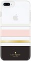Kate Spade New York Чехол с жесткой конструкцией для iPhone 8 Plus и iPhone 7 Plus, с черно-кремово-розовыми полосками и золотым фольгированием 11099386