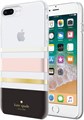 Kate Spade New York Чехол с жесткой конструкцией для iPhone 8 Plus и iPhone 7 Plus, с черно-кремово-розовыми полосками и золотым фольгированием 11099386