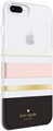 Kate Spade New York Чехол с жесткой конструкцией для iPhone 8 Plus и iPhone 7 Plus, с черно-кремово-розовыми полосками и золотым фольгированием 11099386