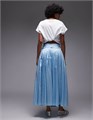 Юбка Topshop с текстурированной блестящей поверхностью, светло-голубая, средней посадки 11034454