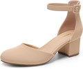 Женские туфли Dream Pairs с круглым носком и регулируемым ремешком на низком каблуке для офиса и праздников 11054693
