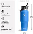 Hydro Flask Фляга объемом 32 унции с широким горлышком и гибкой трубочкой, водонепроницаемая, совместима с подстаканниками 11081838