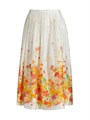 Юбка миди из органзы с ярким цветочным принтом и эластичной талией от Derek Lam 11011684